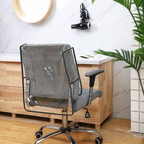 Hoolerry 4 Pcs Black Edge Salon Chair Cover Clear Plastic Square Hairdressing Back Protectors for Fits Most Standard Back Reinforced Precision Stitched Covers to Prevent Damage Spa/Salon Chairs in Kuwait