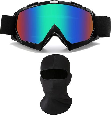 Motorcycle Goggles with Face Mask, Windproof Dirt Bike Racing Ski Goggles Protective Safety Glasses with Balaclava in Kuwait
