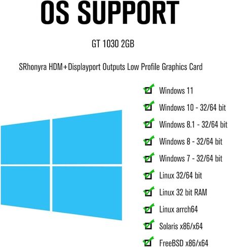 GeForce GT 1030 Graphics Card 2GB Low Profile Graphics Card GDDR5 64 Bit PCI-e 3.0 x4 Compatible x8 x16 Dual HDMI Displays 2 Monitor Video Card Support DirectX 12 OpenGL 4.5 HDCP 2.2 in Kuwait