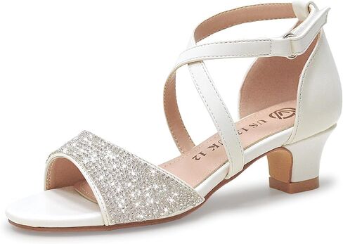 Vonair Girls Sandals Open Tee Heels Thels Dress Shoes for Girls Wedding Party Shoes in Kuwait