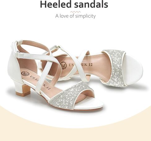 Vonair Girls Sandals Open Tee Heels Thels Dress Shoes for Girls Wedding Party Shoes in Kuwait