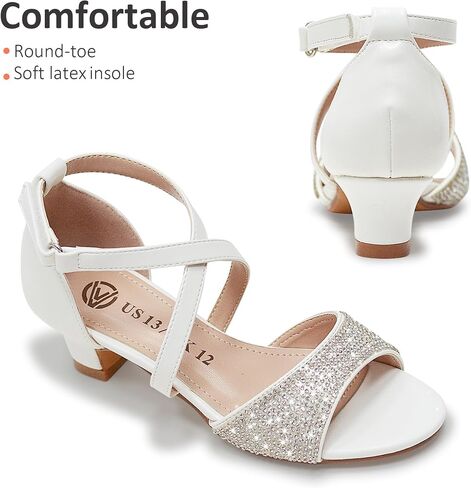 Vonair Girls Sandals Open Tee Heels Thels Dress Shoes for Girls Wedding Party Shoes in Kuwait