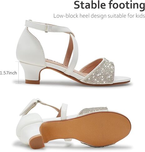 Vonair Girls Sandals Open Tee Heels Thels Dress Shoes for Girls Wedding Party Shoes in Kuwait
