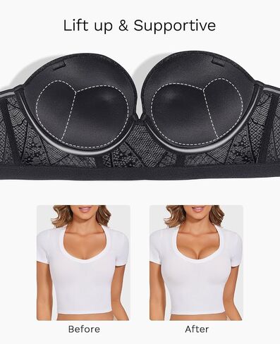حمالة صدرية لضغط حمالة للنساء المبطنة بالأسلاك السفلية الدانتيل القابل للتحويل Longline Bombshell Bras in Kuwait