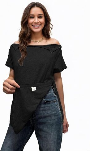 youdiao post الكتف جراحة قميص للمرأة تمزق بعيدا المفاجئة قصيرة الأكمام تعافي الكفة يجب أن يرفع ملابس كيميائية in Kuwait