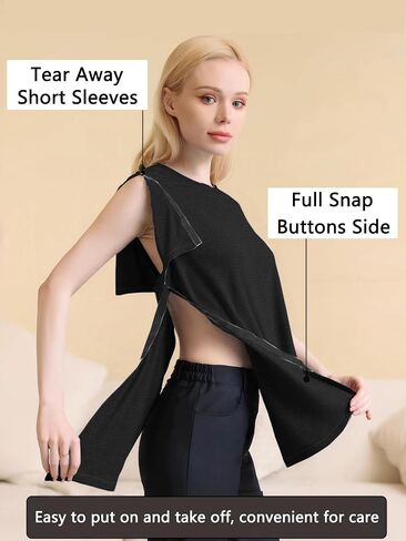 youdiao post الكتف جراحة قميص للمرأة تمزق بعيدا المفاجئة قصيرة الأكمام تعافي الكفة يجب أن يرفع ملابس كيميائية in Kuwait