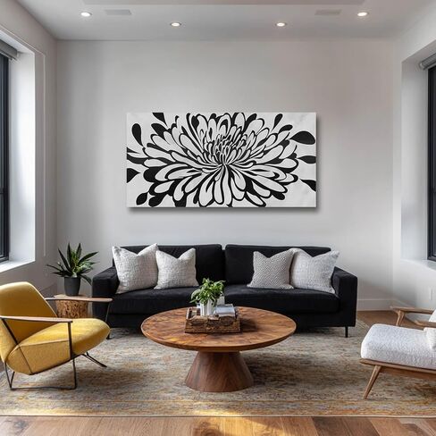 GAIDUOMAI Wildflowers Canvas Wall Art for Bedroom Blue Lake Wall Hanging Artwork Nature Colorful Wall Paintings for Living Room Dining Room 24"x48" in Kuwait