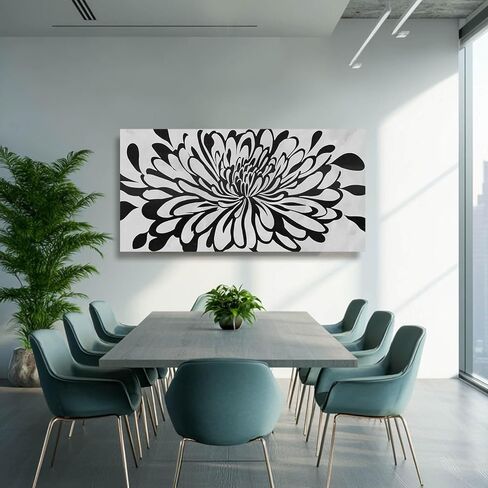 GAIDUOMAI Wildflowers Canvas Wall Art for Bedroom Blue Lake Wall Hanging Artwork Nature Colorful Wall Paintings for Living Room Dining Room 24"x48" in Kuwait