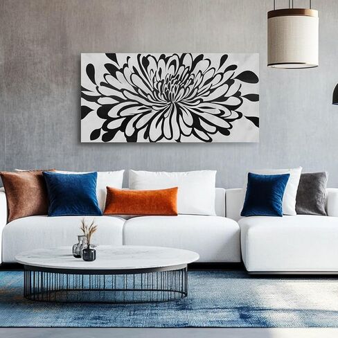 GAIDUOMAI Wildflowers Canvas Wall Art for Bedroom Blue Lake Wall Hanging Artwork Nature Colorful Wall Paintings for Living Room Dining Room 24"x48" in Kuwait