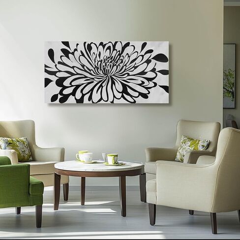 GAIDUOMAI Wildflowers Canvas Wall Art for Bedroom Blue Lake Wall Hanging Artwork Nature Colorful Wall Paintings for Living Room Dining Room 24"x48" in Kuwait