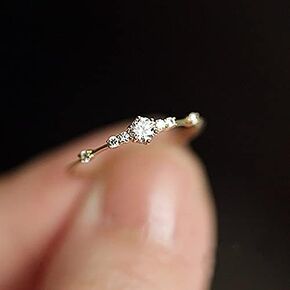 4MM 14K GOLD PLATED CZ BANDS FOR Women Love Love Heart القابلة للتكديس القابلة للتكديس Zirconia Half Edernity Engagement Rings لحضور حفل زفافها الخلود العصرية حلقة باغوت بسيطة SIZE 6