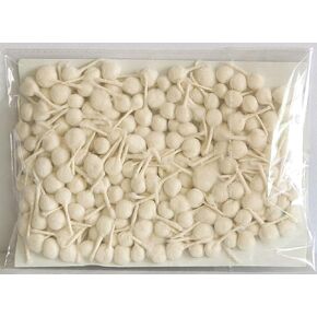 Handmade White Round Cotton Wicks Jyoti Batti for Diwali Deepawali Puja Diya. Religious Akhand Oil Lamp Hindu Mandir Pooja (200 PC)