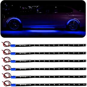 6 PCS 15 LED Strip Inferbody Light ، DC 12V 1FT 1FT LED LED SCOM SNOM STROM مع سلك 6 بوصات ، الديكور الخارجي الداخلي المقاوم للماء لدراجة نارية شاحنة السيارة (الوردي)