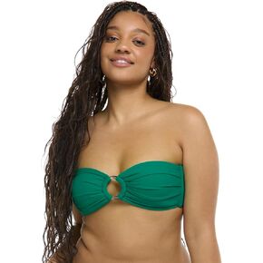 Body Glove Women's Smoothies Irene Solid Bandeau Bikini Top Swimsuit with Sash-tie Back