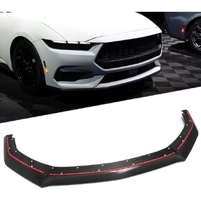 Jogon Front Lip Splitter Spoiler for Ford Mustang S650 GT Ecoboost 2024 2025, ABS Plastic Exterior Trim, 3PCS Chin Spoiler Splitter Diffuser Protector, Not for GT Performance Package and Dark Horse