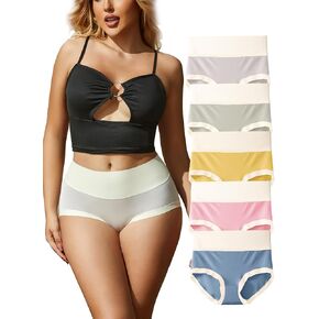 Bolivelan Womens Underwear Soft Hipster Panties High Waisted No Panty Lines Pack of 5