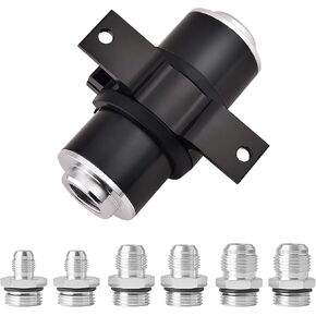 EVIL ENERGY Inline Fuel Filter 30 Micron with 6AN 8AN 10AN Adapter&Bracket Clamp 60MM Universal