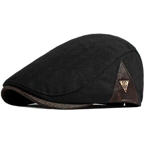 Yameize Retro Flat Cap Newsboy Hat - للرجال Ivy Peaky Cap Cabbie Cotton Beret Baker Boy's Hat Flat Cap القيادة في الهواء الطلق