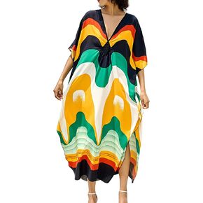 Caftans for Women Beach Cover Up Swimsuit Coverups Swimwear Tropical Dresses 2025 Summer Kaftan Dress