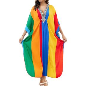 Caftans for Women Beach Cover Up Swimsuit Coverups Swimwear Tropical Dresses 2025 Summer Kaftan Dress in Kuwait
