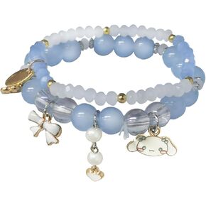 Kawaii Crystal Beads Cartoon Charm Bracelets - 8mm Crystal Beads Elastic Beaded Bracelets, Cute Jewelry Gift for Girls, Birthday, Party Favors, Friendship Gifts