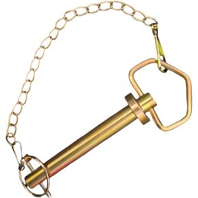 1PC Heavy Duty Steel Hitch Pin with Chain and Linchpin, Available Length 6 1/4inch（160mm） Long, for Secure Mounting of Hitches and Axles (Size: (19 x 160mm)/ 3/4inx 6-1/4 in)