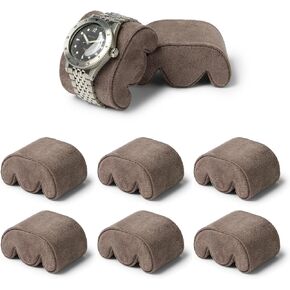 TAWBURY Grove Watch Box Pillows - Pack of 6 Small Replacement Pillows for our Grove Kassod Wood Watch Boxes | 'M' Shaped Pillows Designed to fit 14.5cm - 17cm Wrists (Brown)