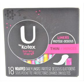 Kotex U Barely There Liners, Thin, 18 ct. (PACK OF 2) (2)