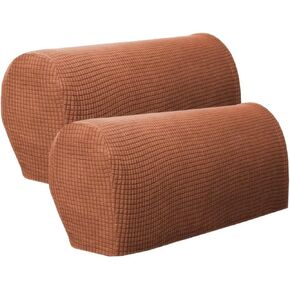 Garaym Couch Arm Covers for Sofa 2 pack,Armrest Cover Elastic Slipcovers Non Slip Furniture Protector Armchair Stretch Armrest Covers Suitable for Most Sofa Christmas Halloween New Year (Cream-yellow)