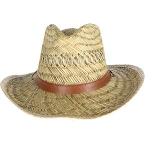 Kenny K Men's Rush Straw Straw Lightweight Safari Hat مع سلك الذقن
