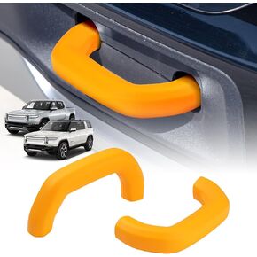 Karltys 2 Tow Hook Covers for Rivian R1S & R1T 2022-2025, Yellow Hitch Cover Front Customized Tow Hooks Compatible with Rivian Accessories 2025