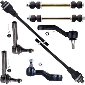 8-PC SET Suspension Kit fit for Chevy Silverado 1500 Tahoe Suburban 1500 Avalanche 1500 for GMC Sierra 1500 Yukon 1500 for Cadillac Escalade Front Inner Outer Tie Rod Idler Arm Pitman Arm Sway Bar