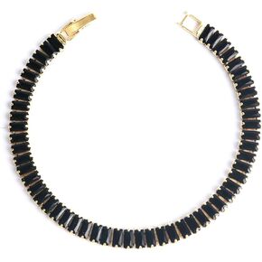 Cubic zirconia diamond bracelet (gold and black)