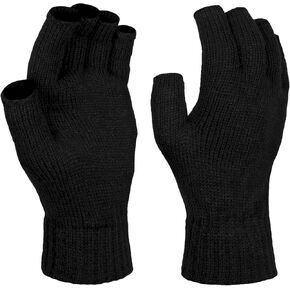 Love My Fashions® Men's Fingerless Winter Gloves – Warm Knit, Touchscreen-Friendly, Stretch Fit, Ideal for Typing, Driving