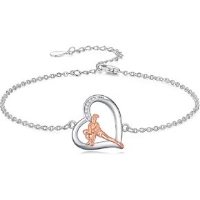 Volleyball/Tennis/Golf Bracelet 925 Sterling Sliver Heart Sports Bracelets Jewelry Gifts for Women Mom Lover Player