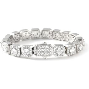 Luxeflex 8mm Iced Bracelet مجمعة للرجال والنساء ، و 14 ألف الذهب/أبيض مطلي بالذهب ، و 5 أ سوار التنس الفاخرة الزركون ، هدية مجوهرات الأزياء CZ لعيد الميلاد ، الذكرى السنوية
