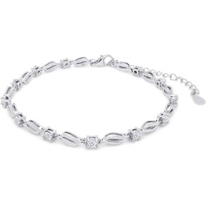 Savearth Diamonds 1 قيراط مقاطع مختبر خلق Moissanite Diamond 18 سم + 5 سم سوار سلسلة قابلة للتمديد للنساء في 14K الذهب مطلي 925 الفضة الجنيه الاسترليني (وضوح VVS1 ، 1.00 CTTW)