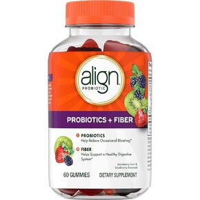 Align Probiotic, Probiotics + Fiber, Probiotics Help Relieve Occasional Bloating*, Fiber Helps Support a Healthy Digestive System*, #1 Doctor Recommended Probiotic Brand‡, 90 Gummies