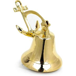Nagina International 6" Brass Wall Anchor Bell - Nautical Décor Premium Spotless Pristine Polished Bell