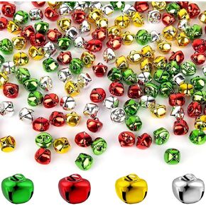 200 قطعة ملونة أجراس عيد الميلاد الصغيرة 0.6 بوصة أجراس جلجل للحرف اليدوية DIY Bells Bulk لعطلة عيد الميلاد مشاريع مهرجان مهرجان ديكور