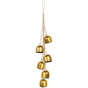 Gold Metal Vintage Bells with Jute Hanging Rope, Decorative Cow Bell for Christmas Wreaths, Parties and Weddings