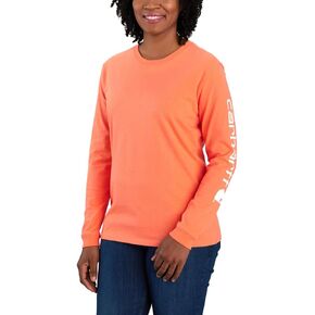 Carhartt Women's Plus Size Lourd Fit Weightweight Long Logo Sleeve Graphic T-Shirt