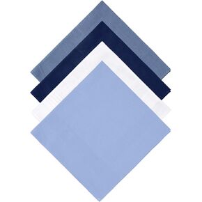 Pure Cotton Handkerchiefs for Men, 4 Pack 15.8x 15.8 Inch Pocket Squares Hankies Handkerchief Soft Handkerchiefs