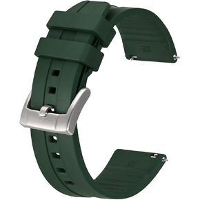Bisonstrap Classic Watch Bands 20mm 22mm 24mm ، FluororUbber (FKM) Rubber ، و Watch Replace Straps للرجال والنساء ، المشبك الثقيل
