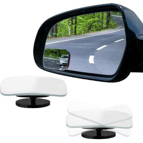 2PCS Blind Spot Mirror for Car, Small Blind Spot Mirrors, Rectangle HD Glass Frameless Convex Rear View Mirror, Automotive Accessories 360° Wide Angle Side View Mirror Fit Car (Rectangle, 2PCS)