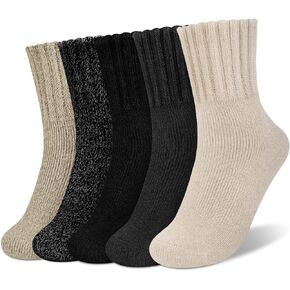 Senker Fashion 5 أزواج من الجوارب الصوفية للنساء، جوارب سميكة للشتاء، جوارب دافئة متماسكة، جوارب طاقم مريحة، هدية عيد الميلاد in Kuwait