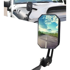 مرآة Hood Mirror قابلة للتعديل ذات الزاوية العمياء المرآة المتوافقة مع 2007-2017 Wrangler JK JKU JL JLU JT 2007-2024-LEFT-HAY