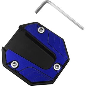 Motorcycle Kickstand Plate, Aluminium Alloy Side Stand Extension Plate High Strength Pad, Anti-skid Enlarged Base Support Accessory for Parking, Motorcycle Accessories (Black)