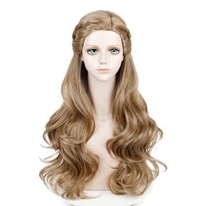 Bropeauty Kids Long Blonde Wavy Wig ، Girls Princess Curly Cosplay Hair شعر مستعار للطفل في عيد الهالوين الاستخدام اليومي الاستخدام