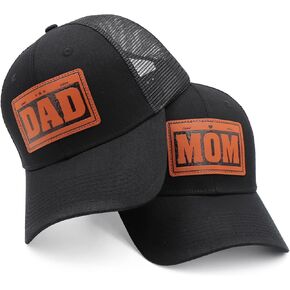 Mom and Dad Hats New Dad Mon Parents Gifts for Couples Fathers Day Embroidered Mesh Baseball Caps Black